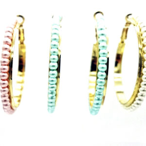 Aro Argolla con Perlas Color