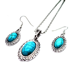 Collar y Aros Piedra Turquesa