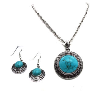 Collar y Aros Piedra Turquesa
