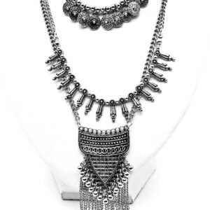 Collar 3 Vueltas Piedra y Multi Dijes