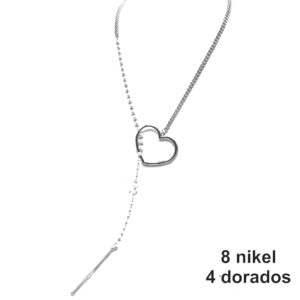 Collar Lazo Corazón y Perlas