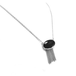 Collar con Piedra y Flecos Cadenas