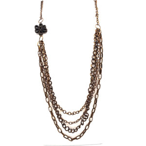 Collar Vueltas de Cadena con Flor