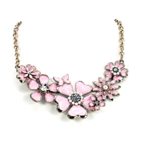Collar Flor Esmaltada y Strass