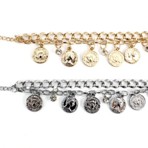 Pulsera con Dijes Monedas y Strass