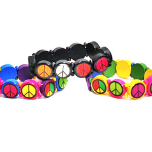 Pulsera Elastizada Símbolo de la Paz Multicolor
