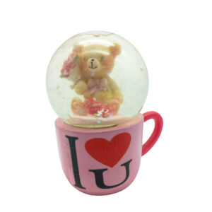 Adorno Oso Base Cerámica Bola Souvenir con Gliter