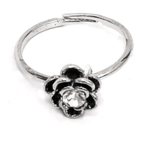 Anillo Flor con Strass Tamaño Regulable