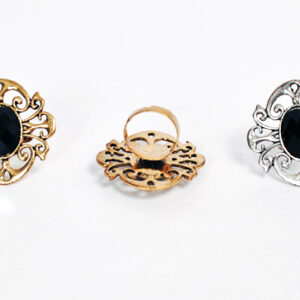 Anillo Piedra Negra Tamaño Regulable