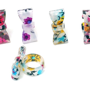 Anillo Acrílico Moño Floreado
