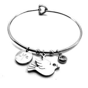 Pulsera Acero Quirúrgico con Dijes Acero Quirúrgico