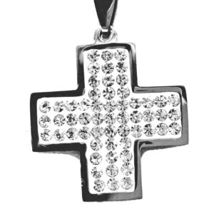 Dije Cruz con Strass Acero Quirúrgico