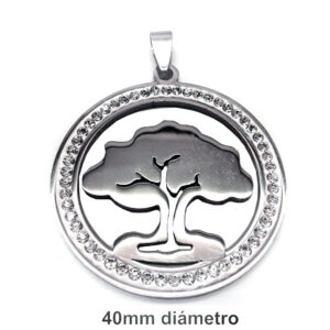 Dije Árbol con Strass Acero Quirúrgico