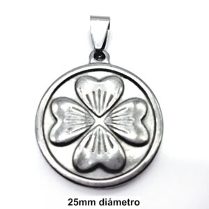 Dije Trébol 4 Hojas Acero Quirúrgico