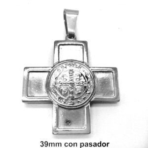 Dije Cruz con Imagen Religiosa Acero Quirúrgico