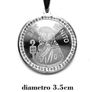Dije San Benito con Strass Acero Quirúrgico