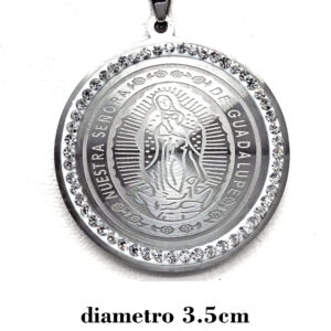 Dije Imagen Religiosa con Strass Acero Quirúrgico