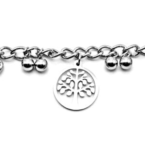 Pulsera Cadena Acero Quirúrgico con Dijes Acero Quirúrgico