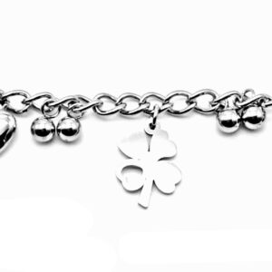 Pulsera Cadena Acero Quirúrgico con Dijes Acero Quirúrgico