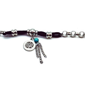 Pulsera Cadena Acero Quirúrgico con Dijes Acero Quirúrgico