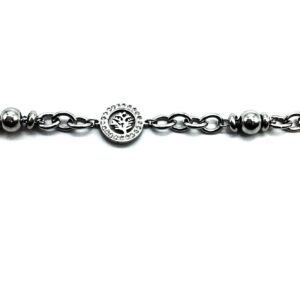 Pulsera Cadena Acero Quirúrgico con Dijes Acero Quirúrgico