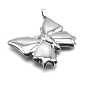 Dije Mariposa Inflada Acero Quirúrgico - Ancho 4.5cm.