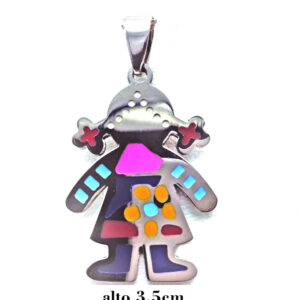 Dije Nena Multicolor Esmaltada Acero Quirúrgico