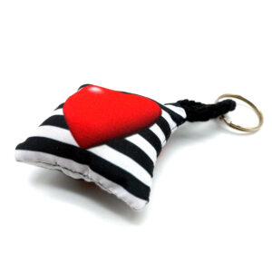 Llavero Corazón - Soft de Tela Impresa Ambos Lados