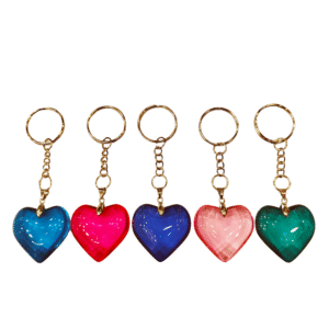 Llavero con Dije Corazon de Acrilico