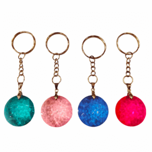 Llavero con Dije Redondo Facetado