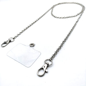 Colgante Celular Cadena 1 Metro, 2 Mosquetones - Incluye Adaptador Universal Transparente