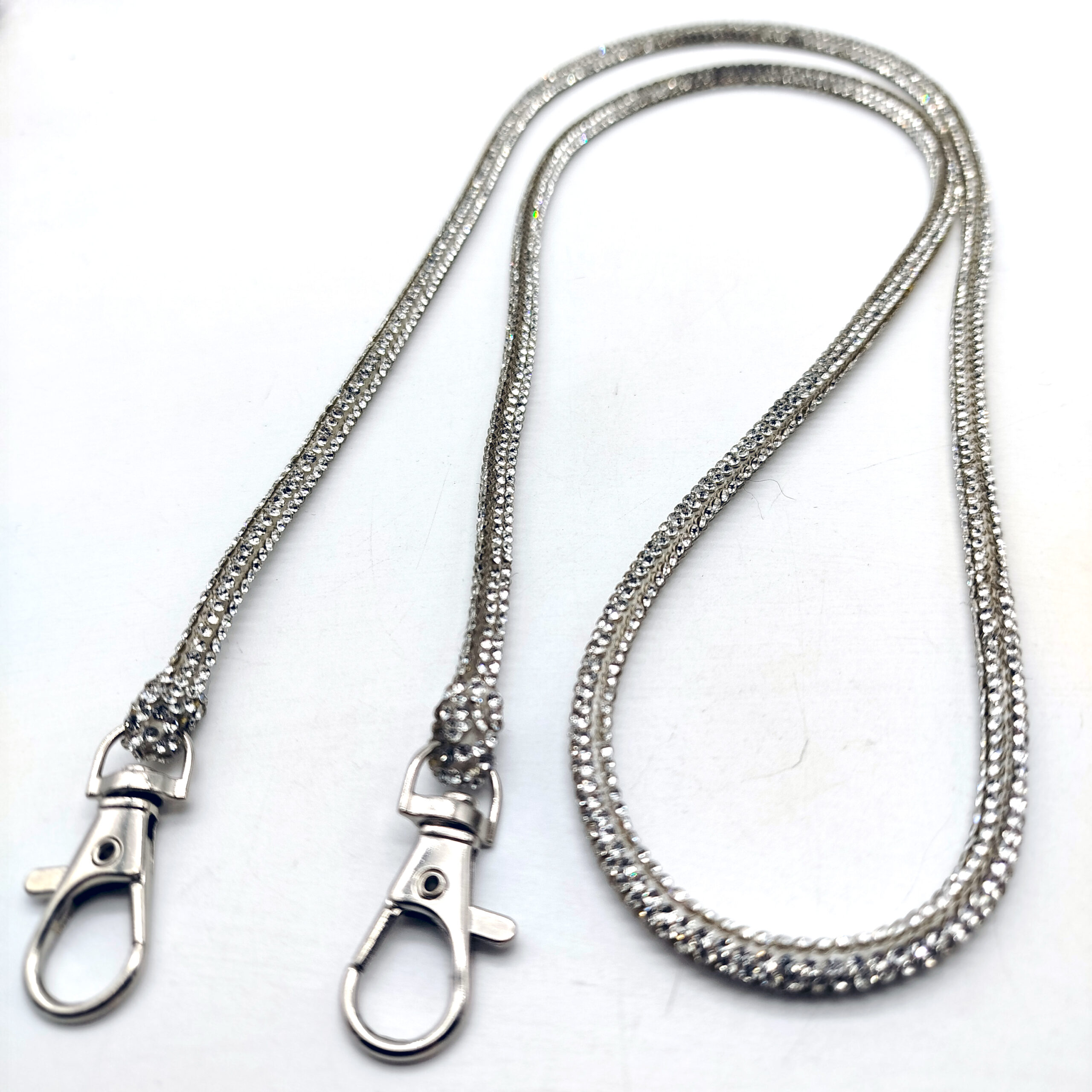 Collar Porta Celular Strass Plateado Ultima Moda!!