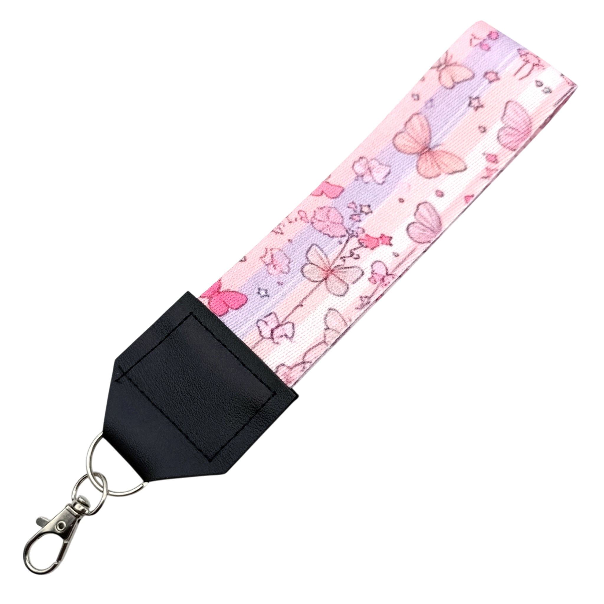 Strap Correa Para Celular Mariposa Rosa – Incluye Adaptador Transparente
