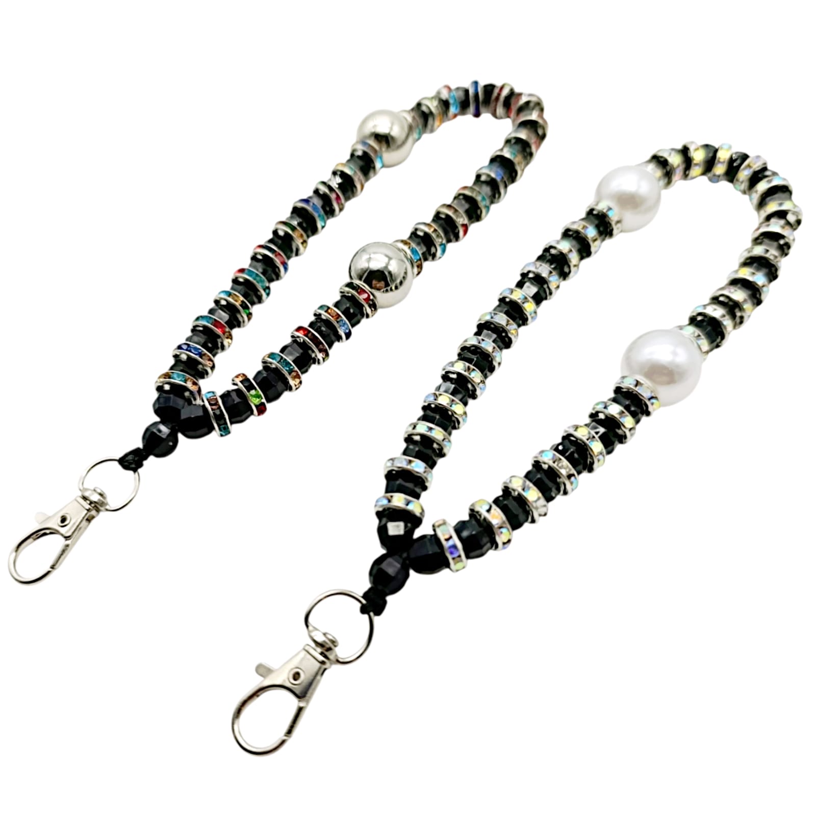 Strap Negro Donas Con Strass Y Bolones - Incluye Adaptador Universal Transparente